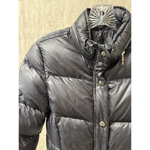 Chrome Hearts Womens Black Goose Down Puffer Jacket With Zip & Button Front Size - Picture 4 of 16